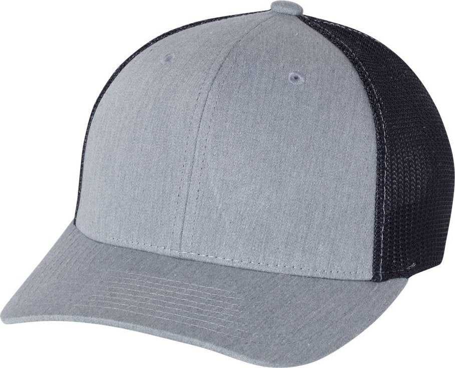 Richardson 110 Fitted Trucker with R-Flex Caps- Heather Gray Navy