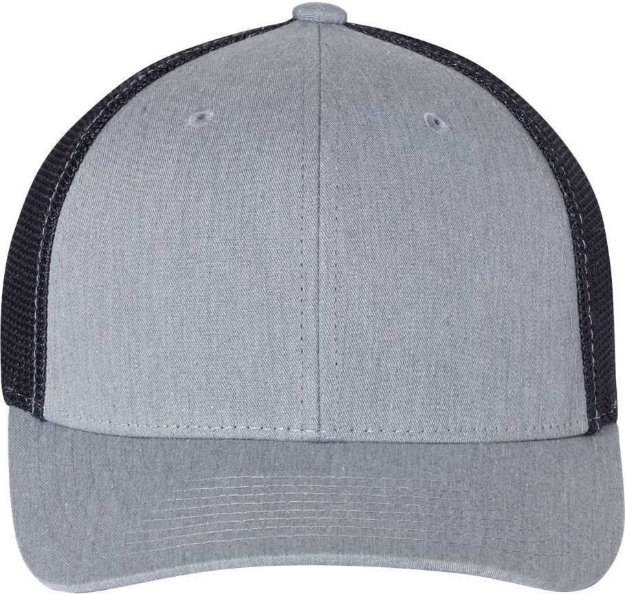 Richardson 110 Fitted Trucker with R-Flex Caps- Heather Gray Navy