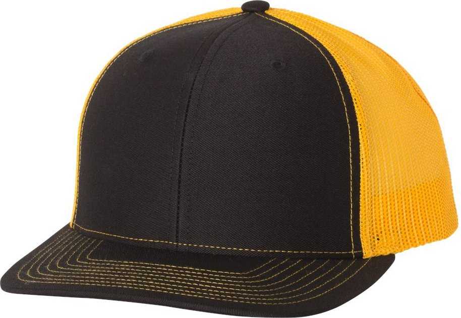 Richardson 112 Snapback Trucker Caps- Black Gold