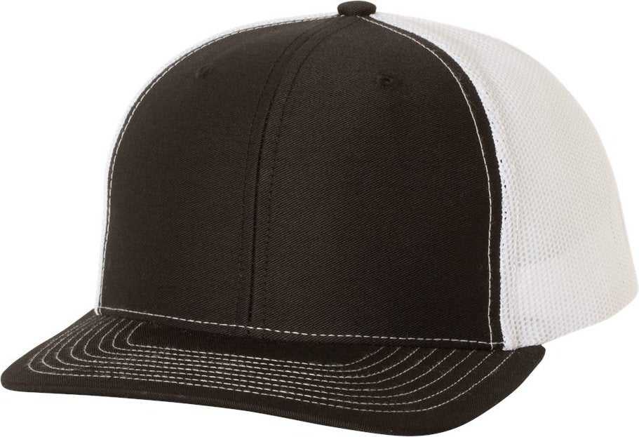 Richardson 112 Snapback Trucker Caps- Black White