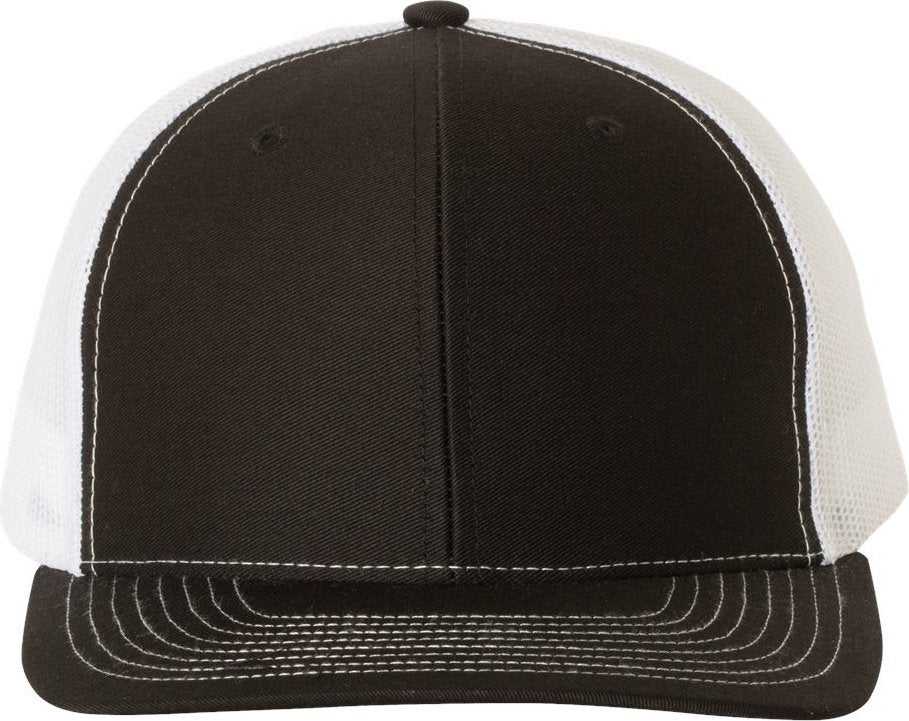 Richardson 112 Snapback Trucker Caps- Black White