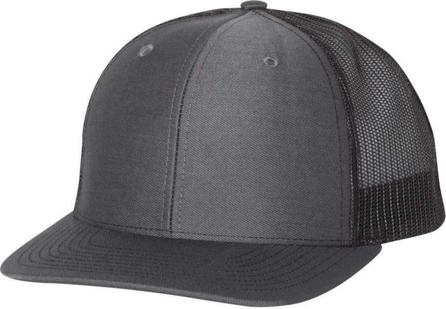 Richardson 112 Snapback Trucker Caps- Charcoal Black