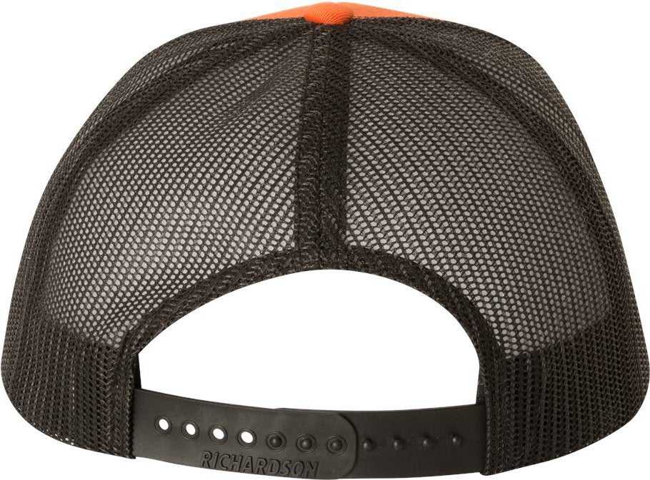 Richardson 112 Snapback Trucker Caps- Orange Black