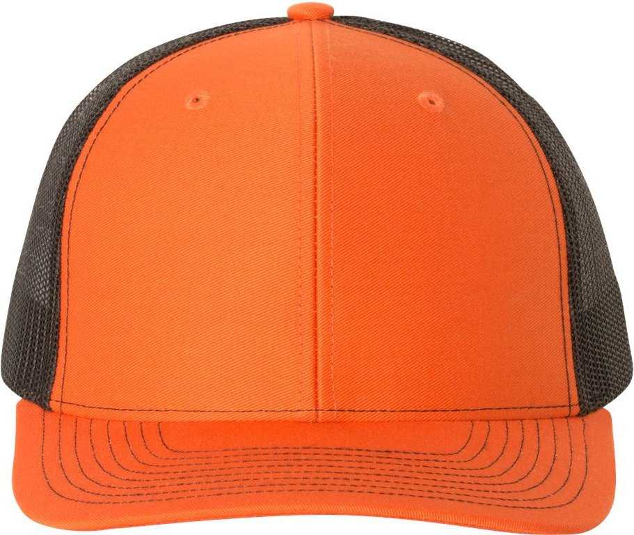 Richardson 112 Snapback Trucker Caps- Orange Black