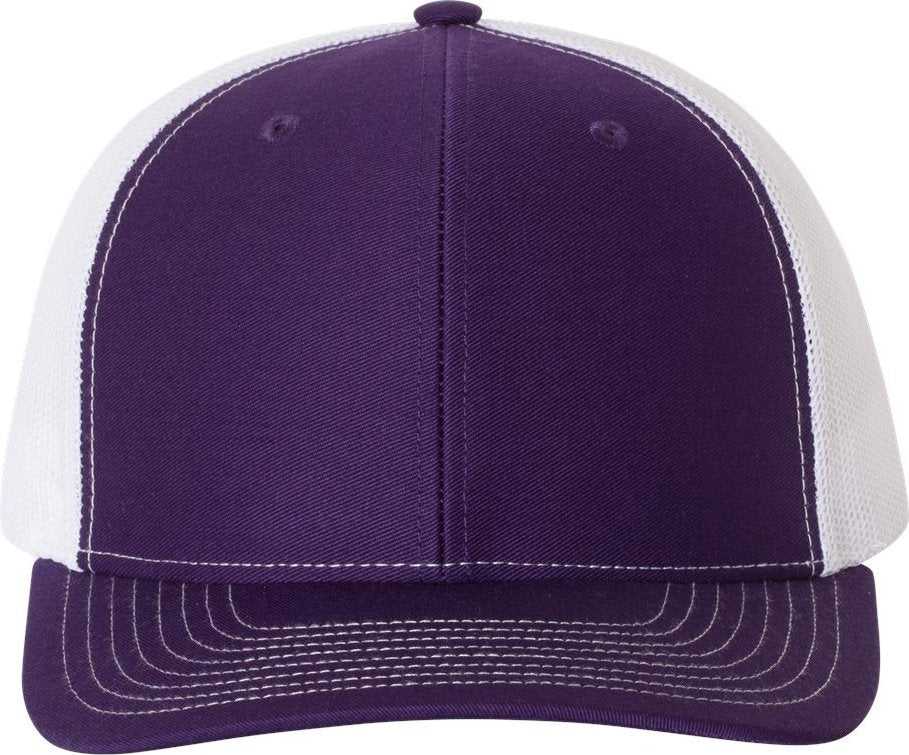 Richardson 112 Snapback Trucker Caps- Purple White