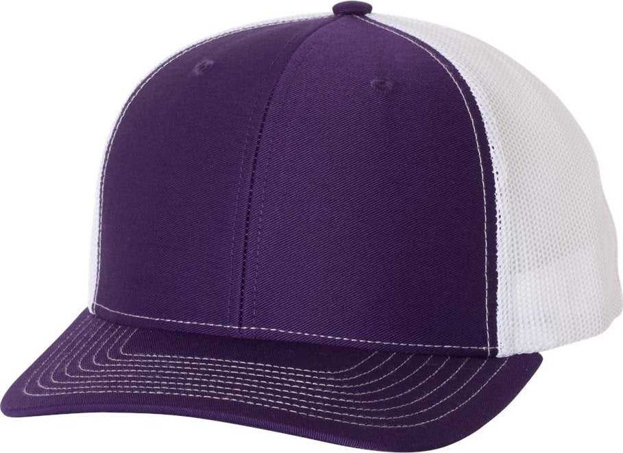 Richardson 112 Snapback Trucker Caps- Purple White