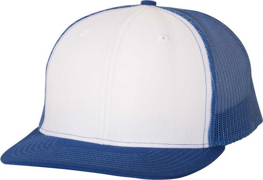 Richardson 112 Snapback Trucker Caps- White Royal