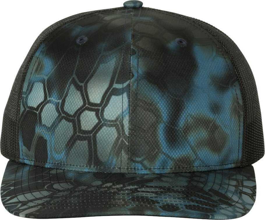 Richardson 112P Patterned Snapback Trucker Caps- Kryptek Neptune Black