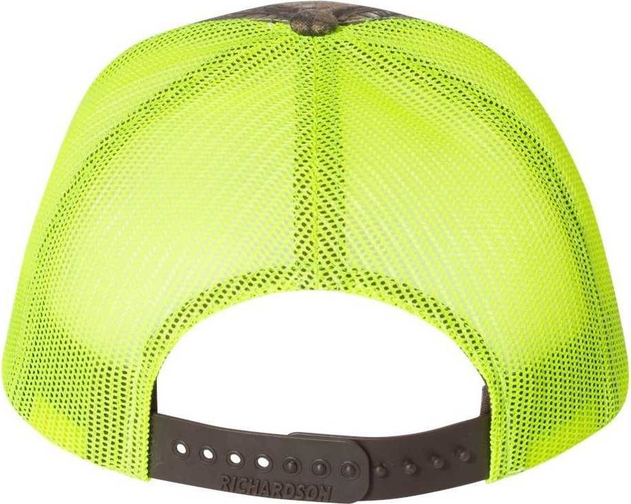 Richardson 112P Patterned Snapback Trucker Caps- Realtree Edge Neon Yellow