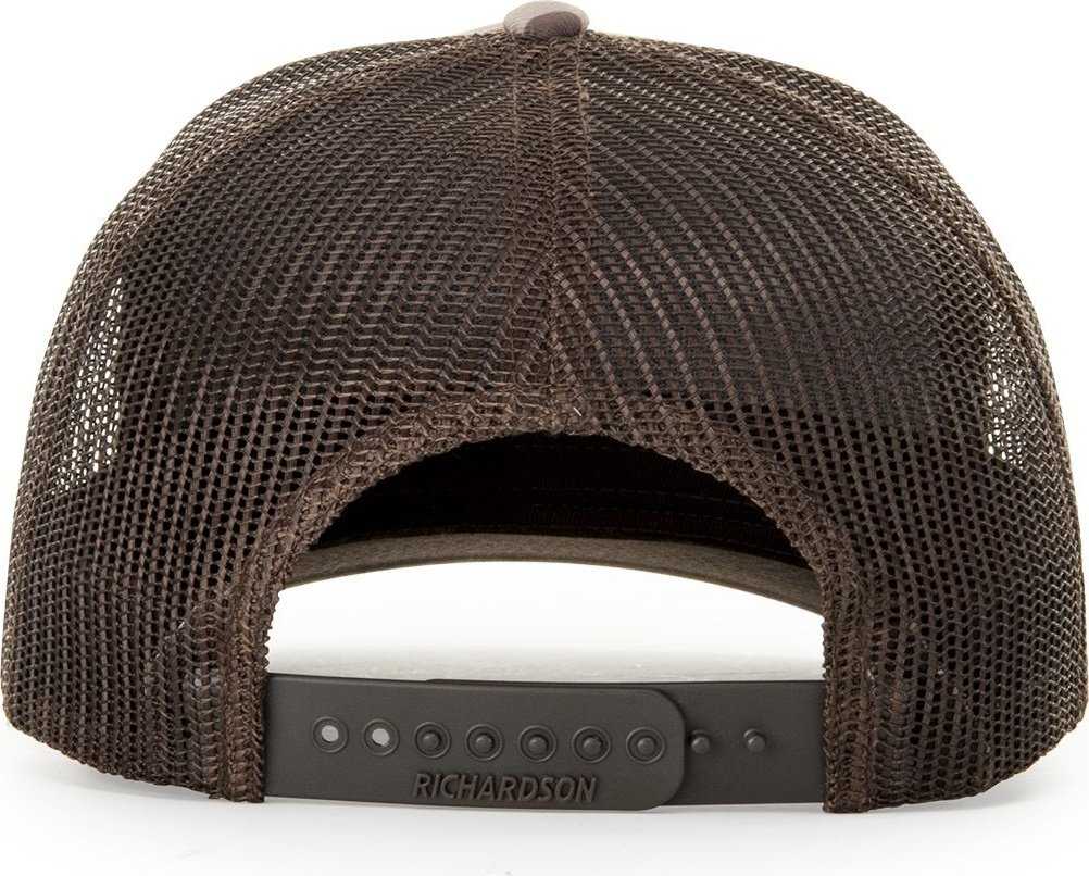 Richardson 112PFP 5 Panel Patterned Snapback Trucker Caps- Bark Duck Camo Brown