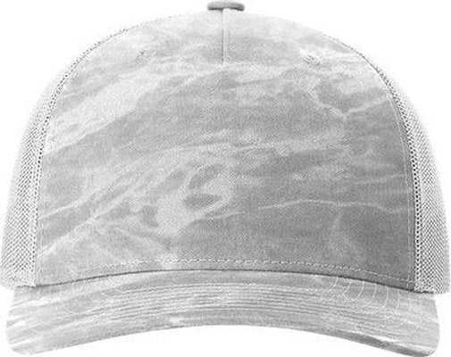 Richardson 112PFP 5 Panel Patterned Snapback Trucker Cap - Mossy Oak Elements Bonefish Light Grey