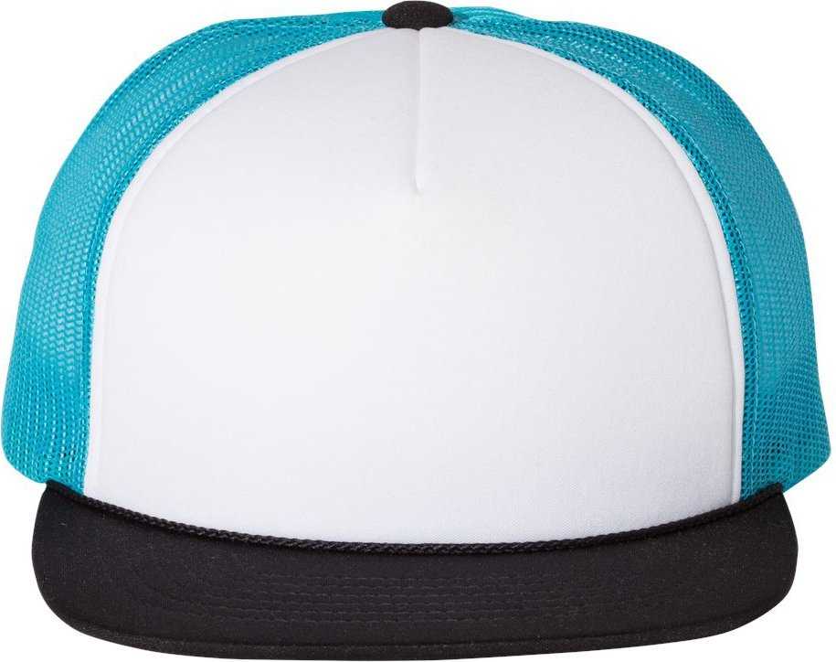 Richardson 113 Foam Trucker Caps- White Neon Blue Black