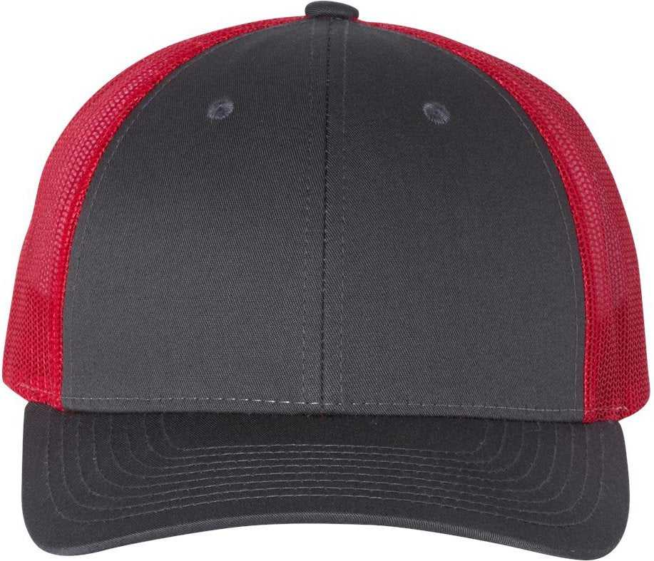 Richardson 115 Low Pro Trucker Caps- Charcoal Red