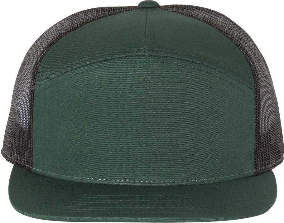 Richardson 168 Seven-Panel Trucker Caps- Dark Green Black