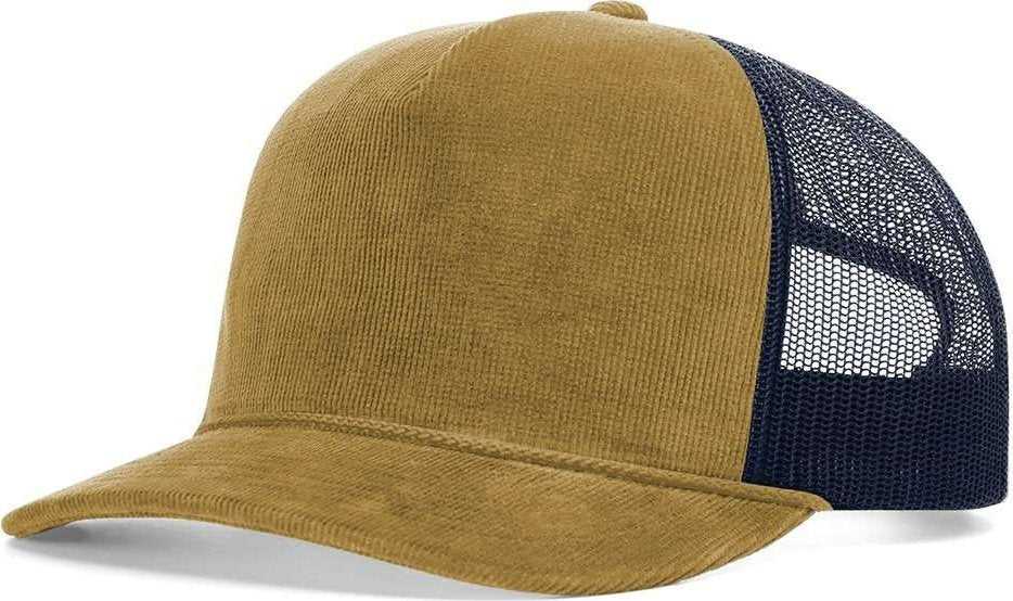 Richardson 930 Troutdale Corduroy Trucker Caps- Amber Gold Navy