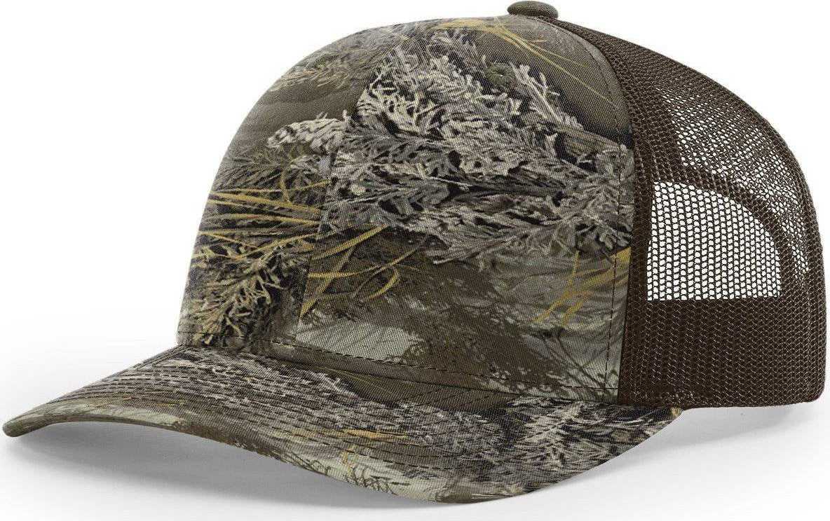 Richardson 112P Patterned Snapback Trucker Cap - Realtree Max-1 Brown