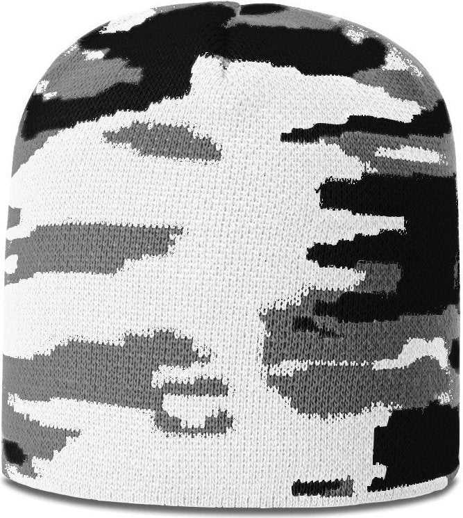 Richardson 132 Jacquard Camo Beanie - White Black