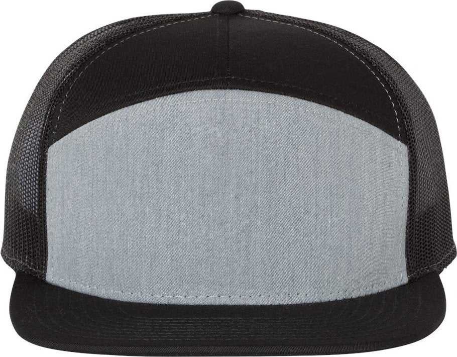 Richardson 168 Seven-Panel Trucker Cap - Heather Gray Black