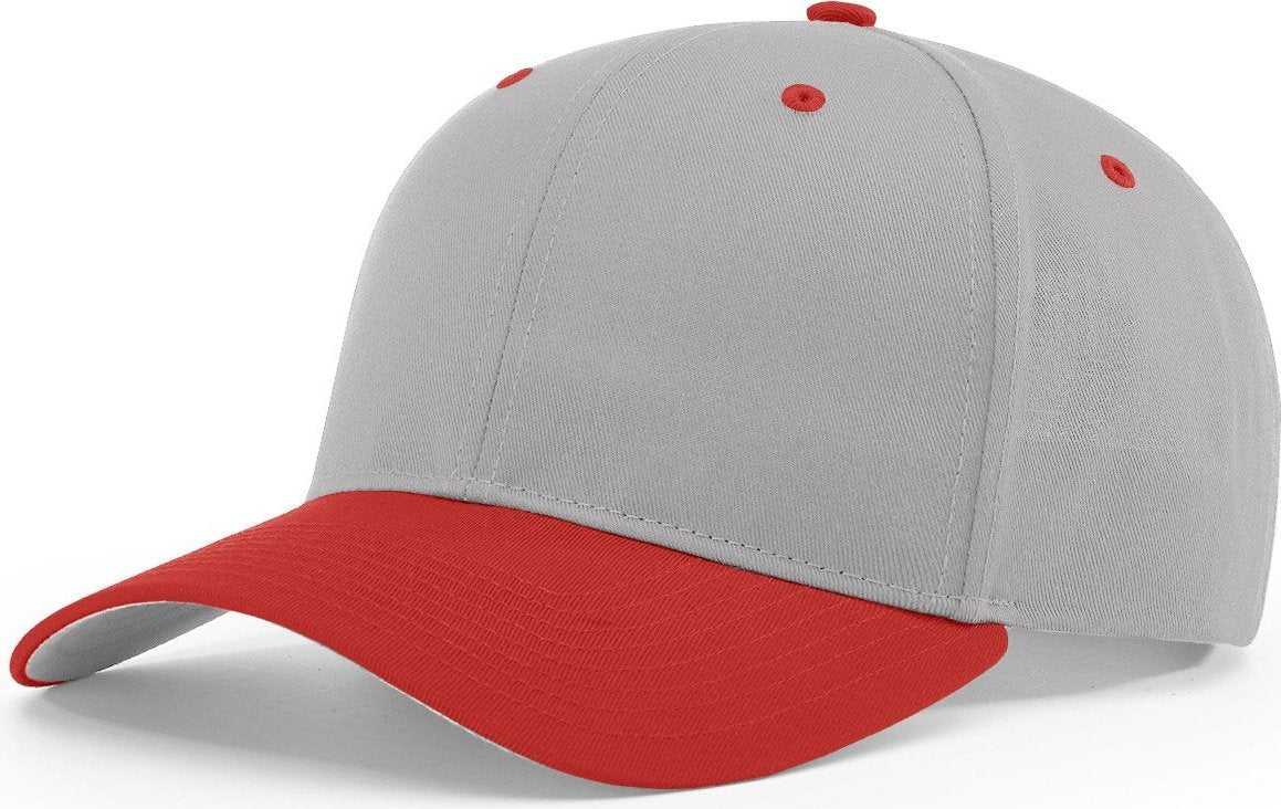 Richardson 212 Pro Twill Snapback Cap - Gray Red