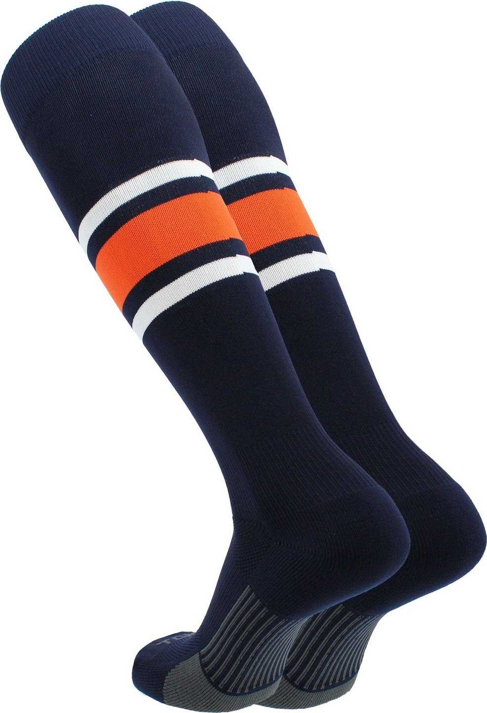 TCK Dugout Knee High Socks - Navy White Orange