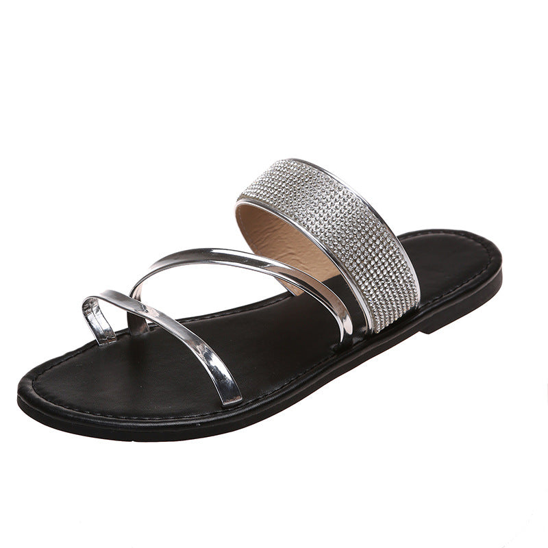 2024 fashion rhinestone outdoor summer breathable rhinestone leisure women sandals