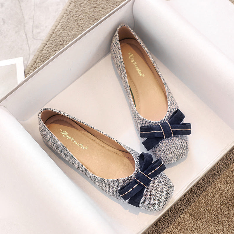 Nanccy Braided Bow Flat Bottom Shoe