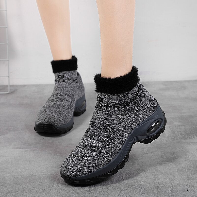 Nanccy  Winter Women Warm Fur Sock Boots