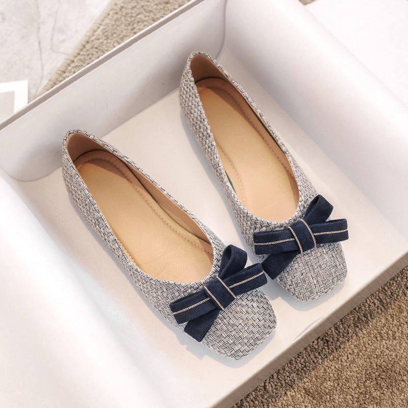 Nanccy Braided Bow Flat Bottom Shoe