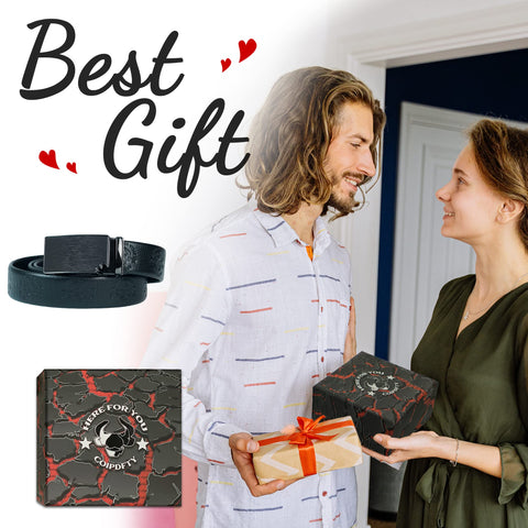 The couple holding Coipdfty men's black belt
