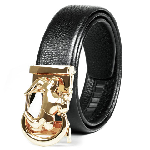 Coipdfty men's automatic buckle belt with gold bull
