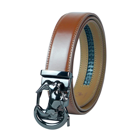 Coipdfty men's brown ratchet belt with real leather