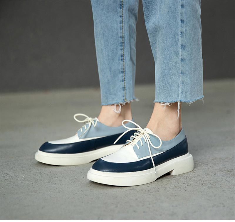 Natural Genuine Leather Loafers Ballet Flats Shoes