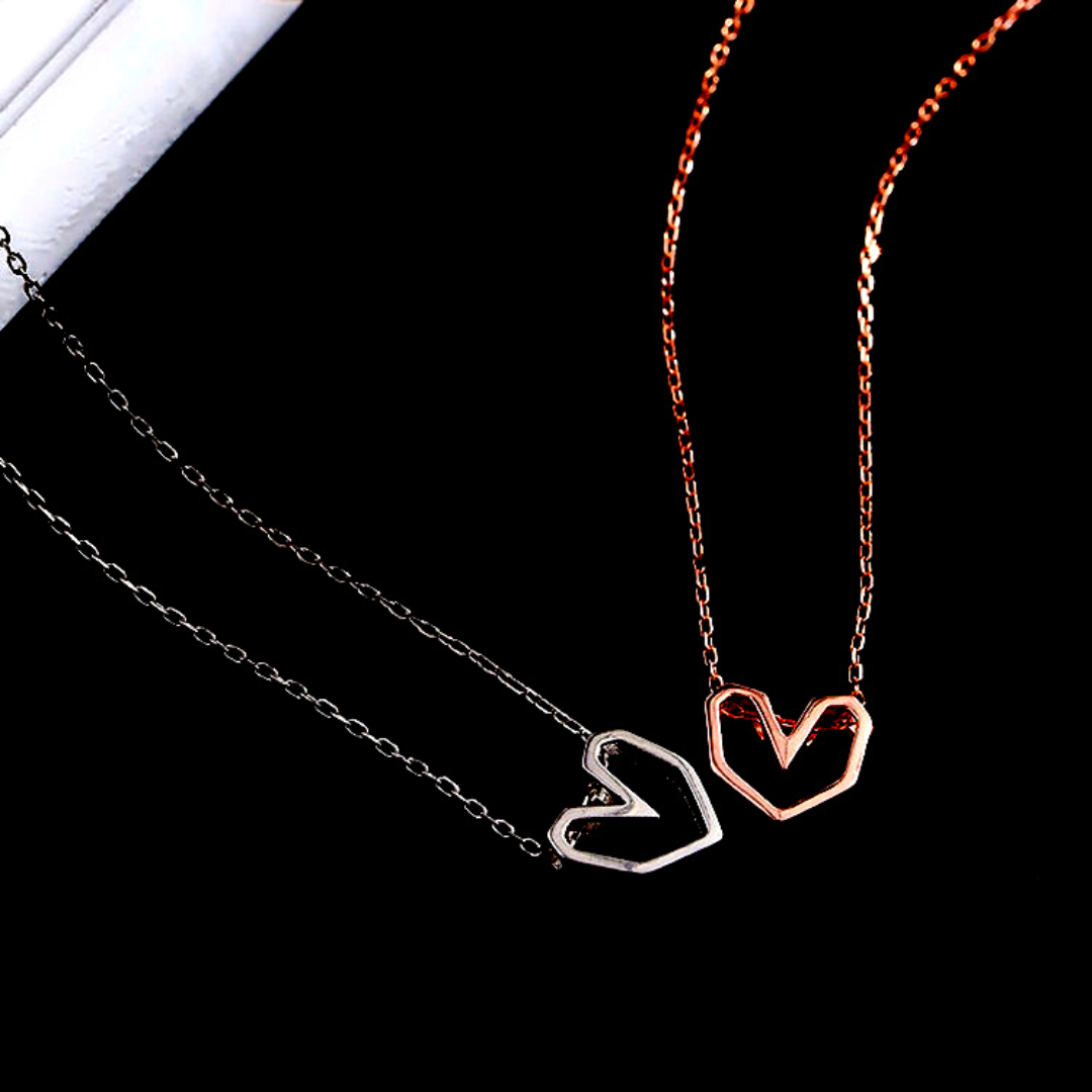 Love Heart-Shape Silver Necklace