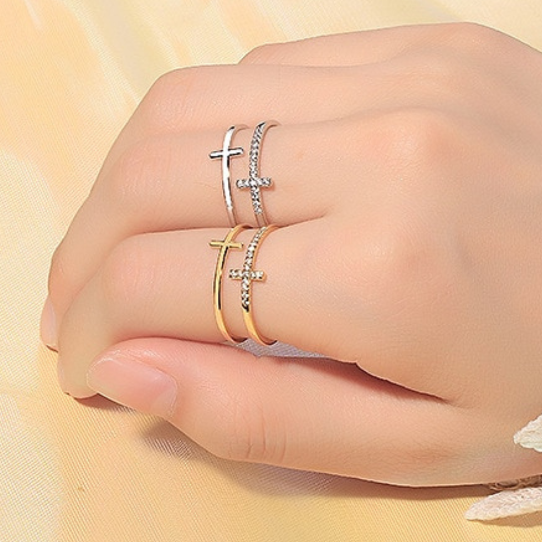 Double Cross Adjustable Size Ring (Offer Until 15-May-2024)