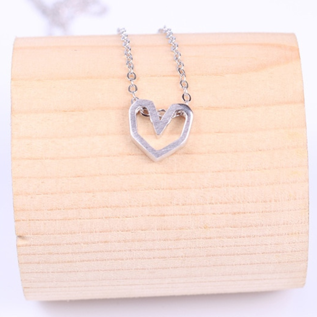 Love Heart-Shape Silver Necklace