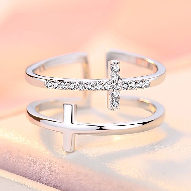 Double Cross Adjustable Size Ring (Offer Until 15-May-2024)