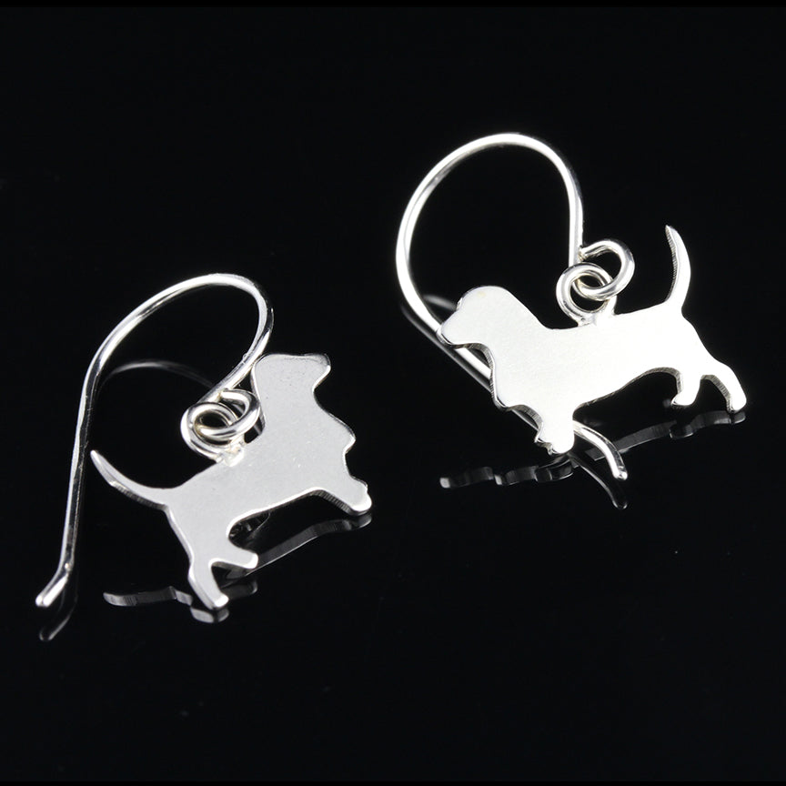 Basset Hound Dangle Earrings