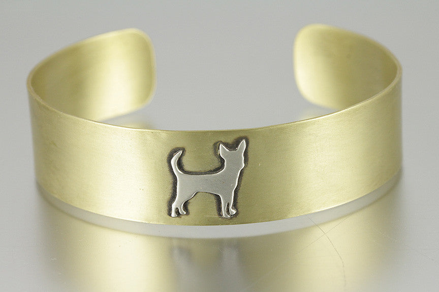 Adjustable Brass Dog Breed Silhouette Cuff