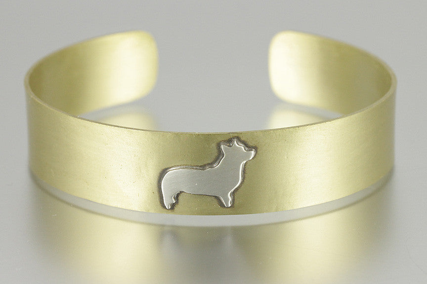 Adjustable Brass Dog Breed Silhouette Cuff