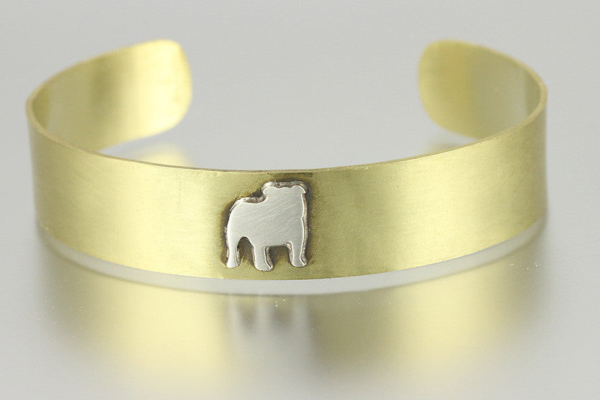 Adjustable Brass Dog Breed Silhouette Cuff