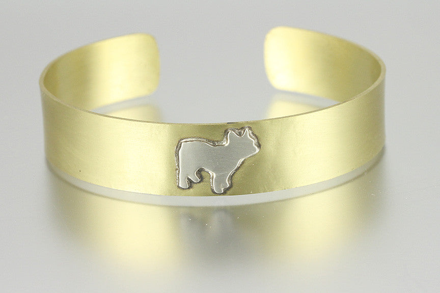 Adjustable Brass Dog Breed Silhouette Cuff