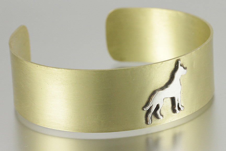 Adjustable Brass Dog Breed Silhouette Cuff