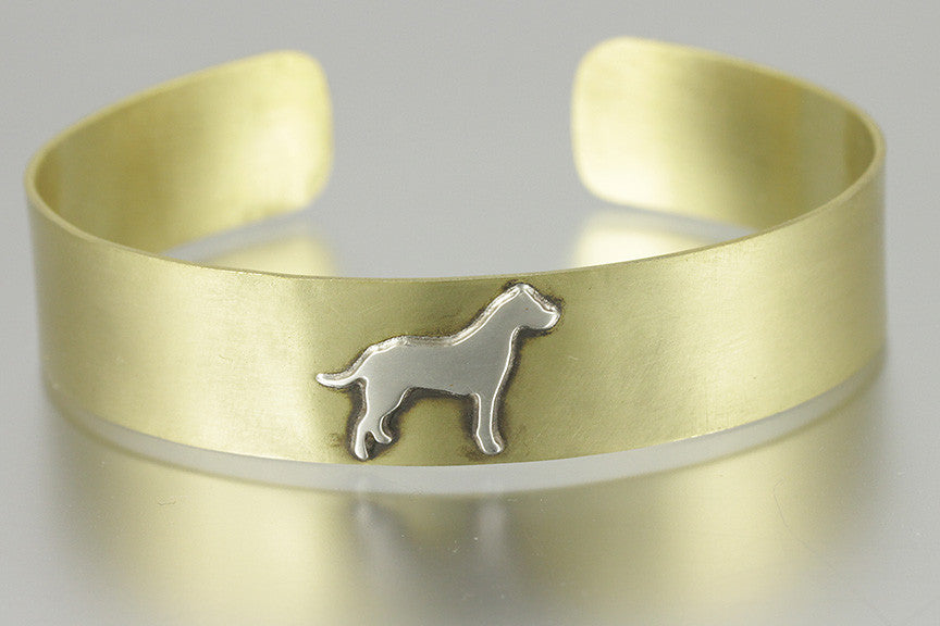 Adjustable Brass Dog Breed Silhouette Cuff