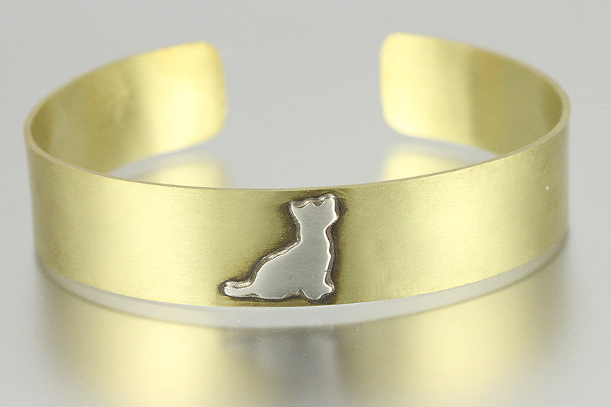 Adjustable Brass Dog Breed Silhouette Cuff