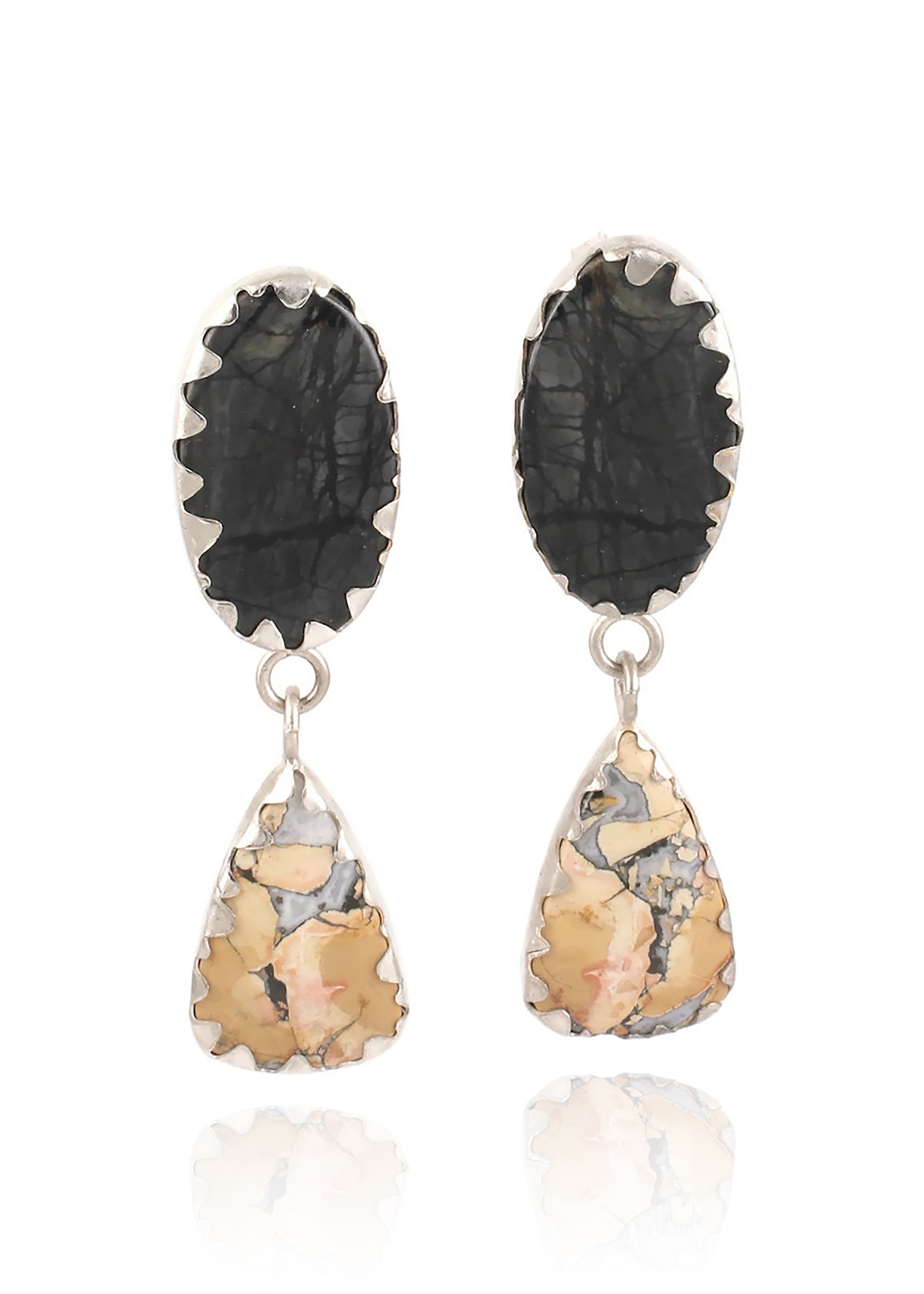 Jasper Dangle Studs Forest Back