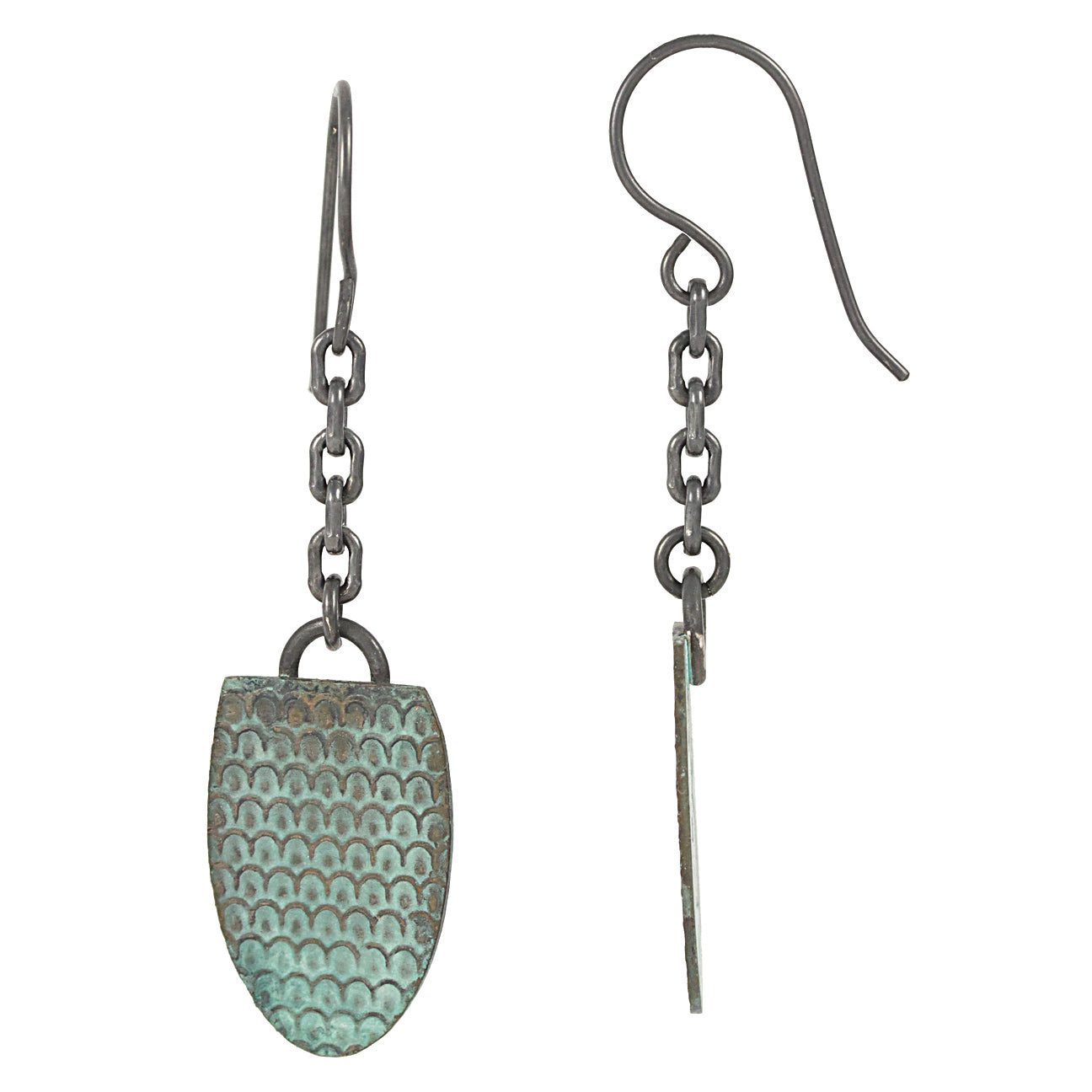 Patina: Rustic Sea Foam Textured Drop-Dangles