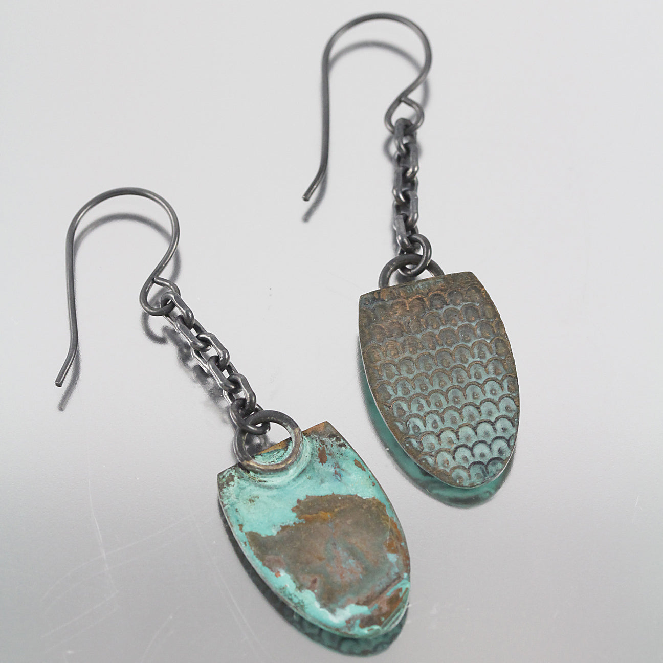 Patina: Rustic Sea Foam Textured Drop-Dangles