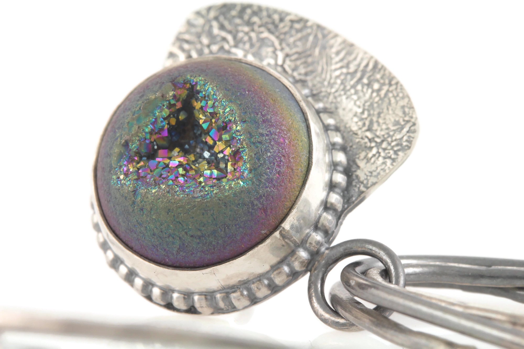 Rainbow Drusy Glow-Up Drop Stud