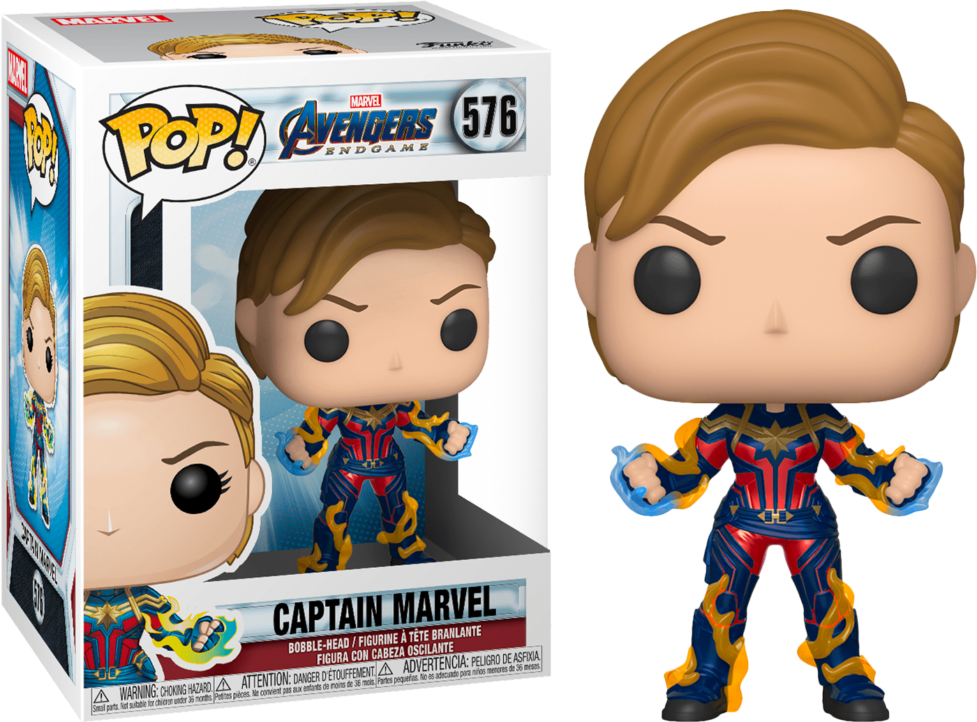 Avengers Endgame Funko Pop! Captain Marvel (New Hair) (Charged Up) #576