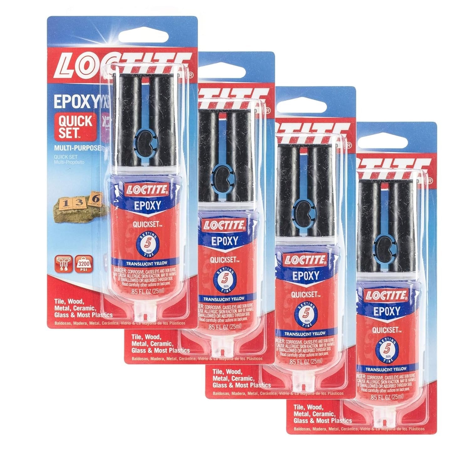Loctite Epoxy Quick Set 0.85-Fluid Ounce Syringe (1395391) - 4 Pack